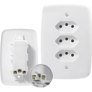 Tomada Monobloco Tripla 20a Pluzie 4x2 Fácil Instalação